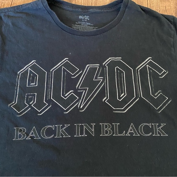 AC/DC Back In Black Screen Print Unisex Short Sleeve T-Shirt Size Large Black - Picture 3 of 6